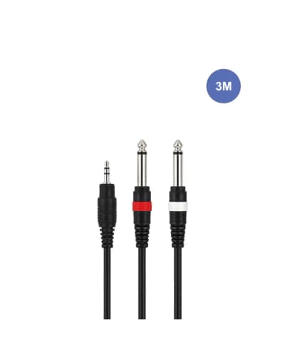 Power Acoustics | CAB 2065 | Mini-jack stéréo / 2× jack 6,35 mono 3 m