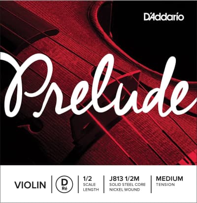 D'Addario | Prelude Violin D String | 1/2 Taille Tension Moyenne