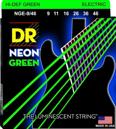 DR Strings | NGE-9 Hi-Def Neon Green | Vert Néon
