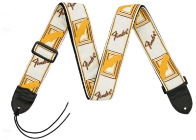 Fender | 2" Monogrammed Strap | White/Brown/Yellow