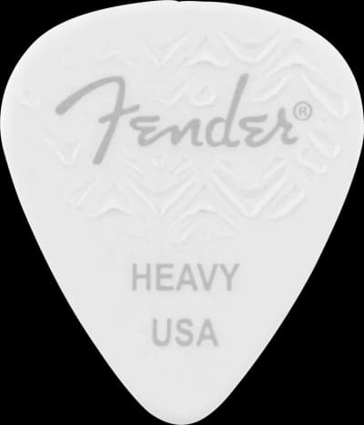 Fender | 351 Shape Wavelength Celluloid Picks | Blanc Heavy (6-Pack)