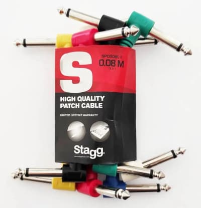 Stagg | SPC008L E | Lot de 6 câbles patch 8 cm