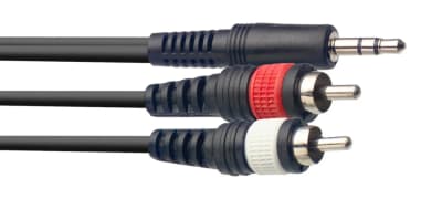 Stagg | Y Cable 2 x Phono/RCA vers Mini Jack Stéréo 3,5 mm - 6 m
