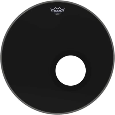 Remo | Powerstroke 3 Ebony | 20" Résonante avec trou 5"